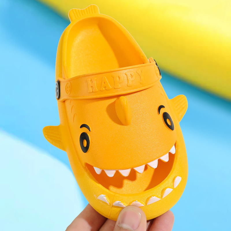 Children's Shark Cave Shoes Summer Household Baby Non-slip Thick-soled Sandals Cute Cartoon Soft-soled Kids Slippers