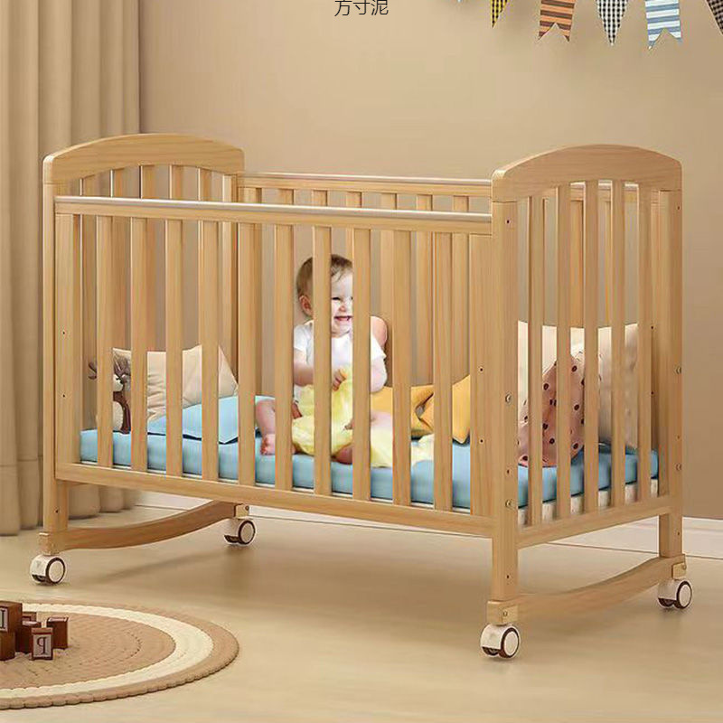 Многофункциональная кроватка из массива дерева, приподнятая детская кровать, трансформируемый стол, детская кровать, простая люлька, сплошная большая кровать от производителя