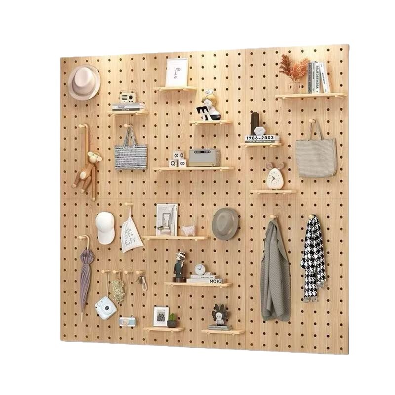 Wooden Perforated Board Production, Entrance Wall for Decorative Painting Storage Rack, Cat Climbing Frame Partition Hanging Board