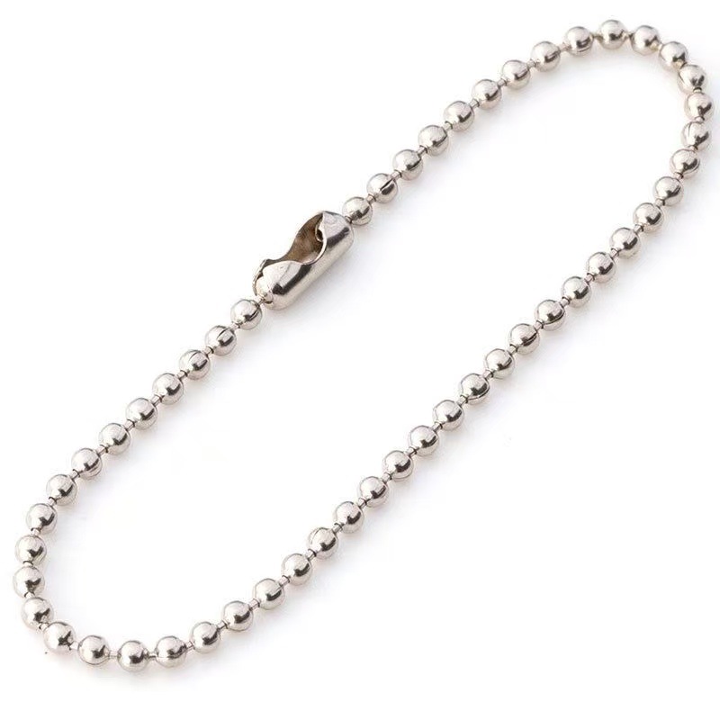 Цепочка из бусин из нержавеющей стали для игрушек, экологически чистая, с металлическими и стеклянными бусинами для одежды и багажа