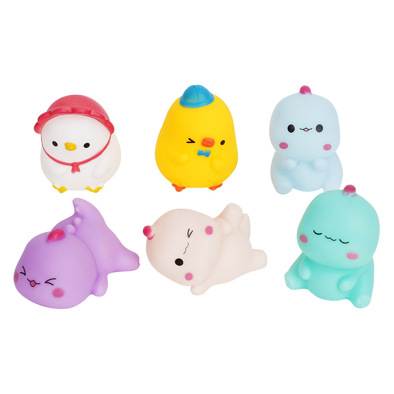 Cute Mini Dinosaur and Duckling Children's Water Play Educational Toys, Stress-Relief Squeeze Toys, Bath Toys