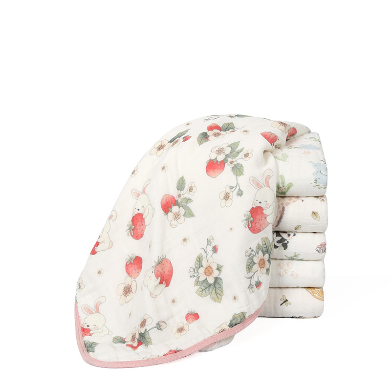 Baby wash bath towel cotton gauze newborn cotton bath soft absorbent baby blanket 110*110 large