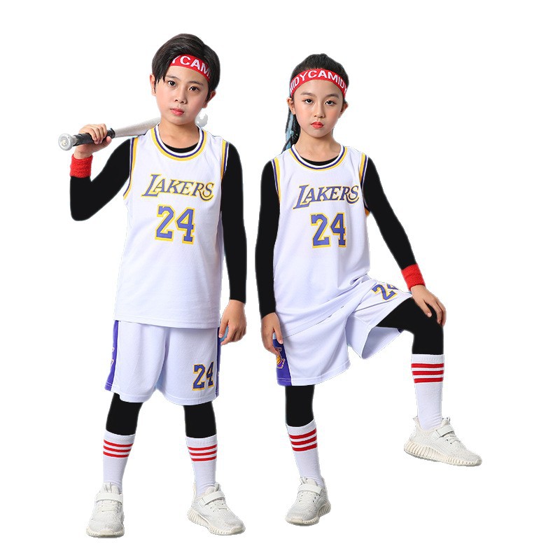 Children's Basketball Uniform Set No. 24 Jersey Sports Suit Training Uniform Kindergarten Performance Uniform Sports Meeting Jersey