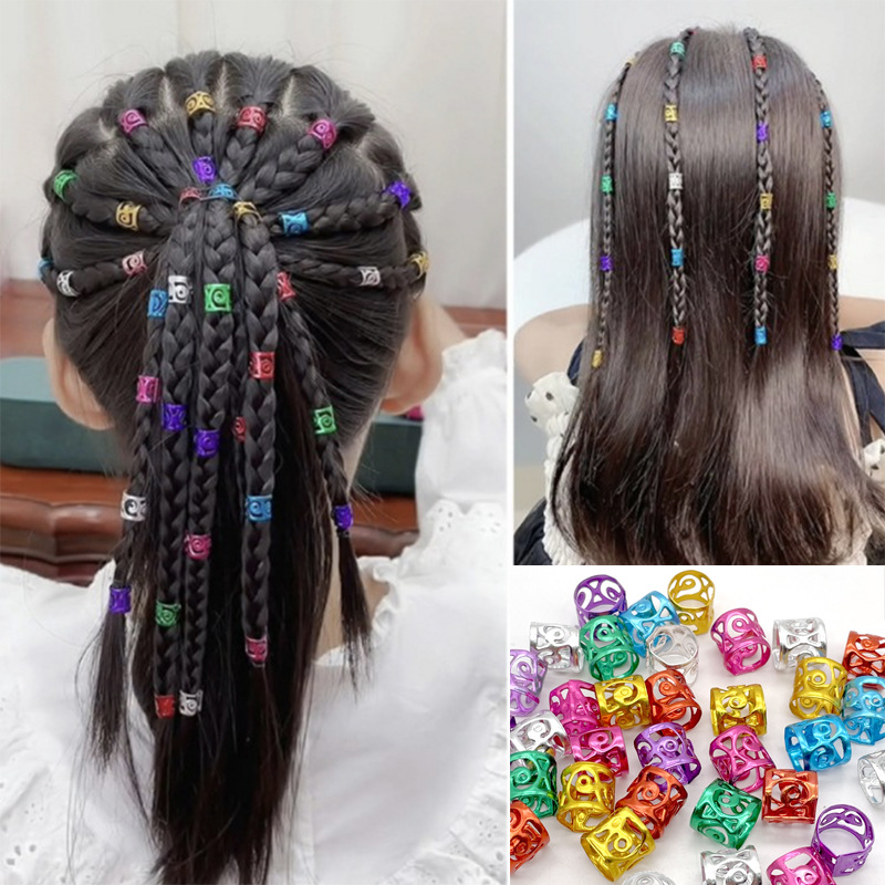 Hip-Hop Dirty Braid Jewelry Ring Hair Buckle African Wig Dirty Braid Hair Buckle Metal Cross Border DIY Dirty Braid Buckle