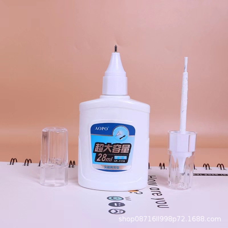 Aobo stationery brushing dual-purpose correction fluid for students 28ml correction fluid wholesale correction fluid