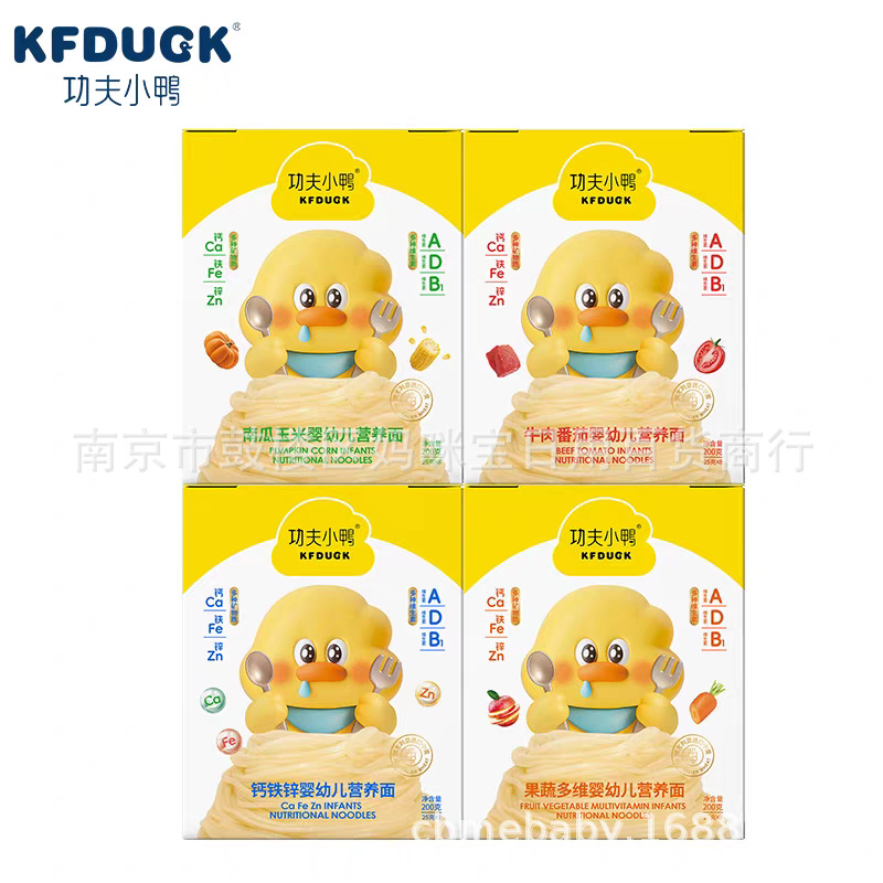 Kung Fu Duck детское питание макароны 6-36 месяцев кальций железо цинк говядина фрукты и овощи добавка питания 200г