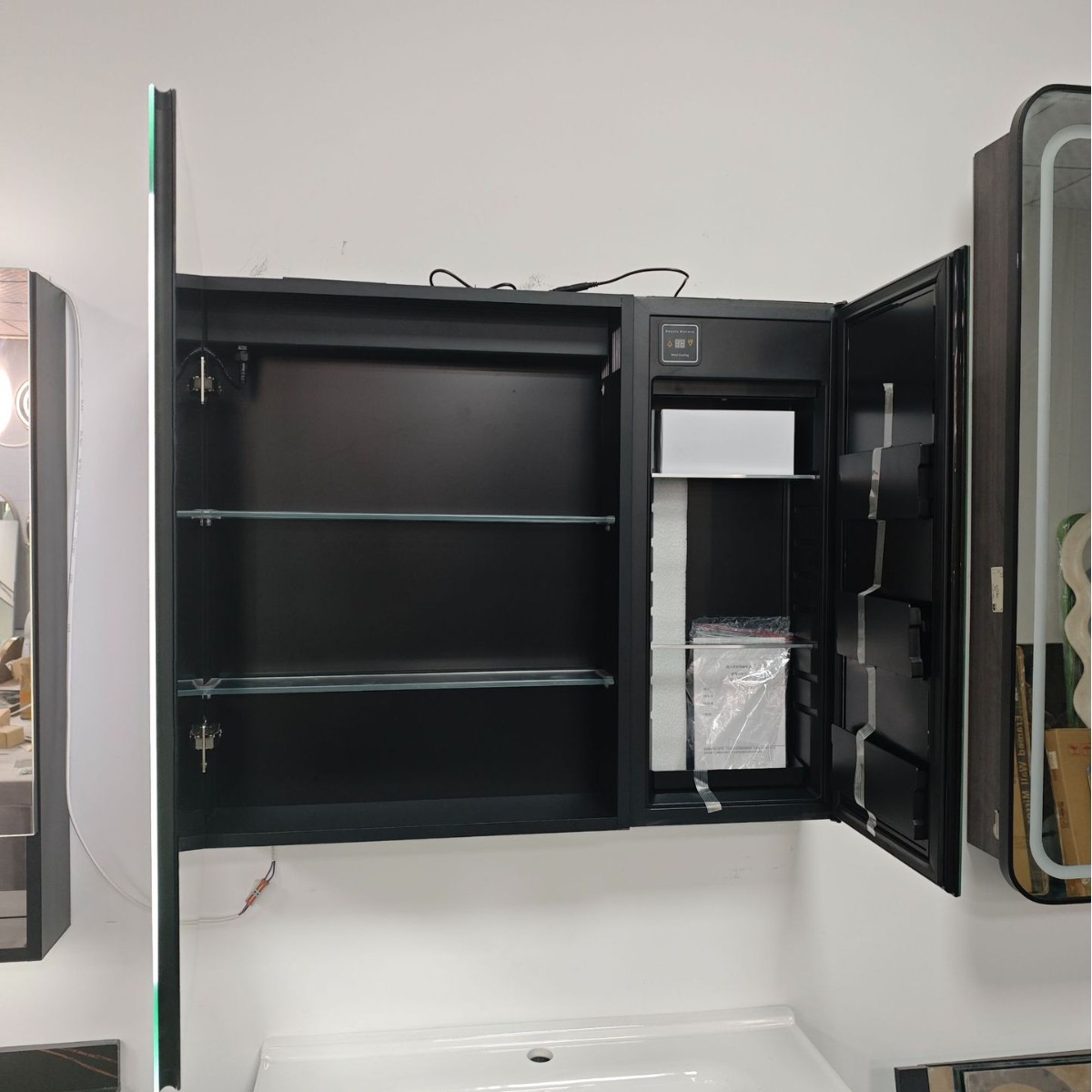 Smart Beauty Mirror Cabinet Bathroom Storage Integrated Mirror Box Wall-Mounted Bathroom Smart Mirror Cabinet Waterproof and Anti-Fog Mirror