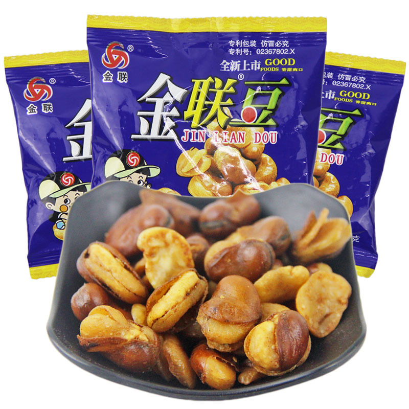 Jinlian Широкие бобы Орхидейные бобы Сосновые бобы 8090 Ностальгические классические детские закуски Жареные семена и орехи Острые бобы на развес