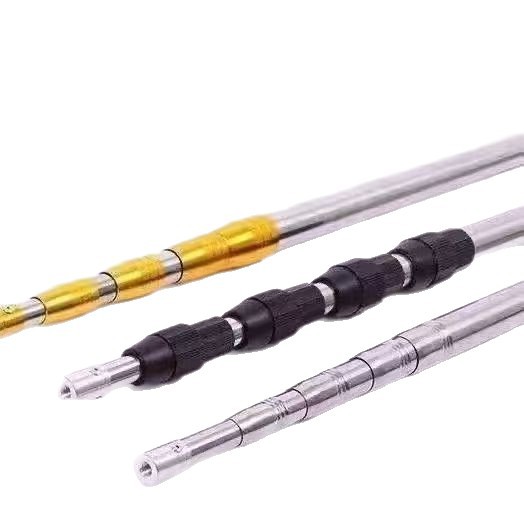 Manufacturer Wholesale Fishing Accessories Stainless Steel Net Pole 2.4m Telescopic Spear Pole Fishing Gear Net Pole