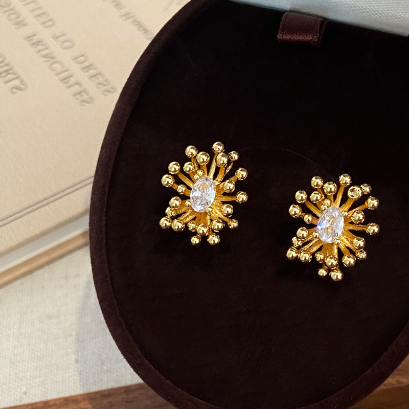 Корейский стиль легкой роскоши высококачественные серьги с irregular fireworks из циркона коллекция модного темперамента нишевого ювелирного искусства
