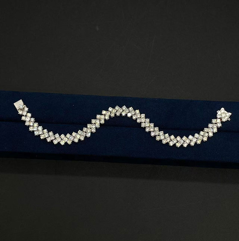 Platinum Pt950 Tennis Bracelet Laboratory Grown Diamond Bracelet Luxury Fashion Versatile Diamond Bracelet Cross-Border