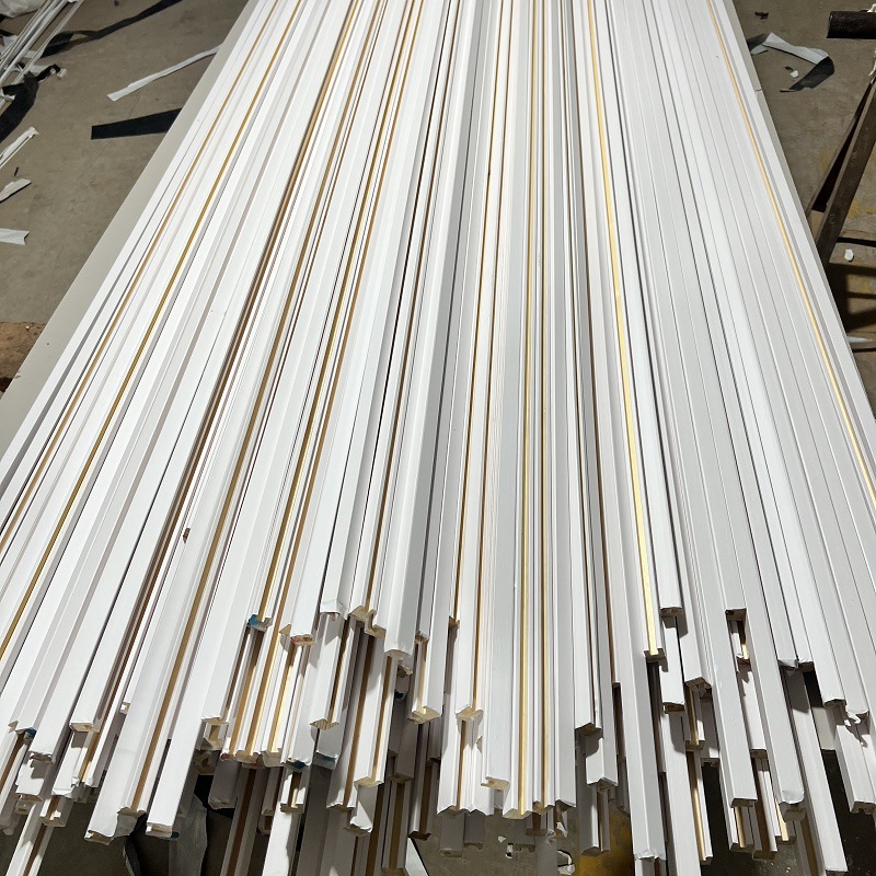 Solid wood line covering source wholesale groove shape frame line pine PVC frame line veneer wood line