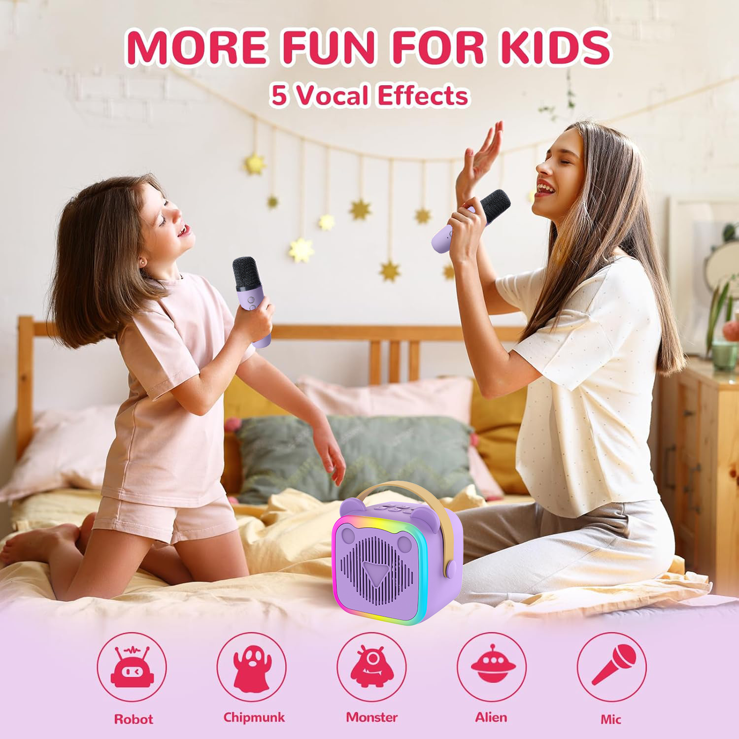 Karaoke Bluetooth K10 Speaker Microphone Audio All-In-One with Microphone Birthday Gift for Girls Children's Day Music