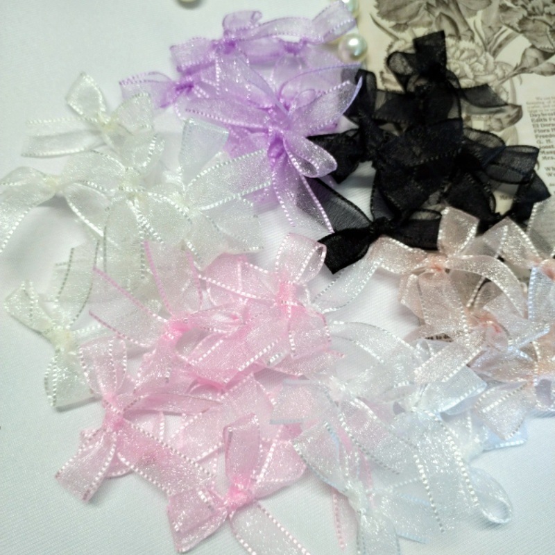 Новая бижутерия для ногтей в стиле принцессы с бантом, популярные органза и смешанные аксессуары для ногтей, оптовая продажа