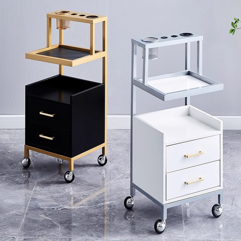 New barber shop stroller hair salon special hot dyeing cart multi-functional storage rack barber shop tool cabinet wholesale
