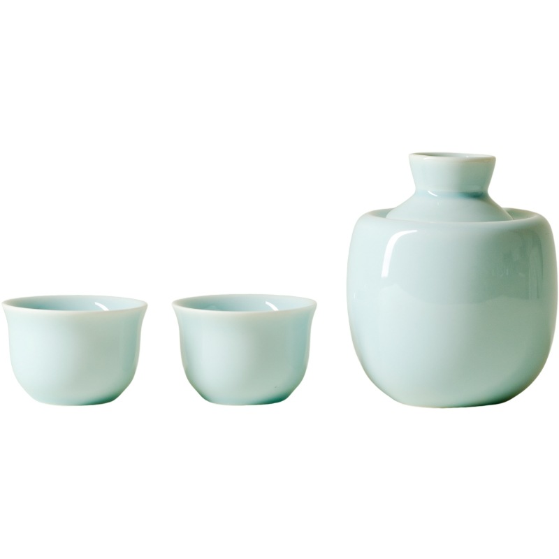 Mojing Celadon Sky Blue Wine Warmer Ceramic Wine Pot Household Hot Wine Pot Yellow Wine Clear Wine Wine Set Clearance