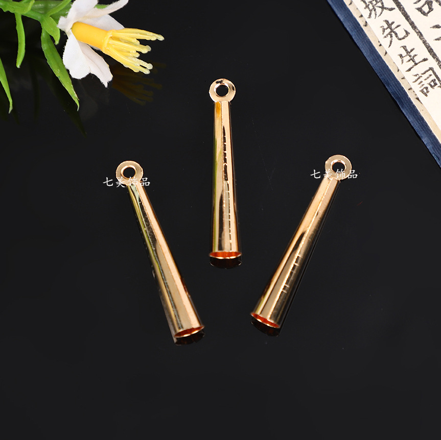 Silver Jewelry Accessories Long Trumpet Pendant Miao Silver Tassel Material DIY Ancient Costume Bridal Headdress Accessories Folk Cluster Style Pendant