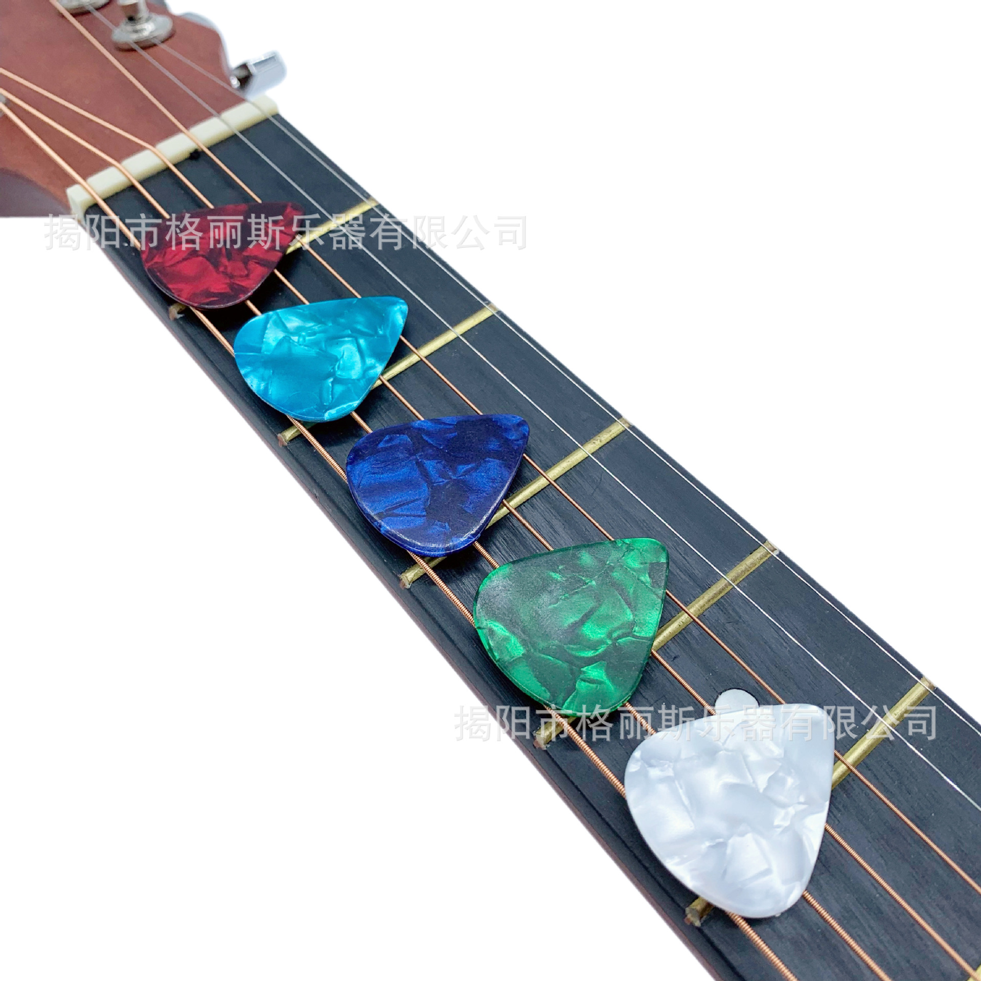 Guitar pick celluloid pick 0.46 0.71 1mm frosted ABS pick heart-shaped finger pick print logo