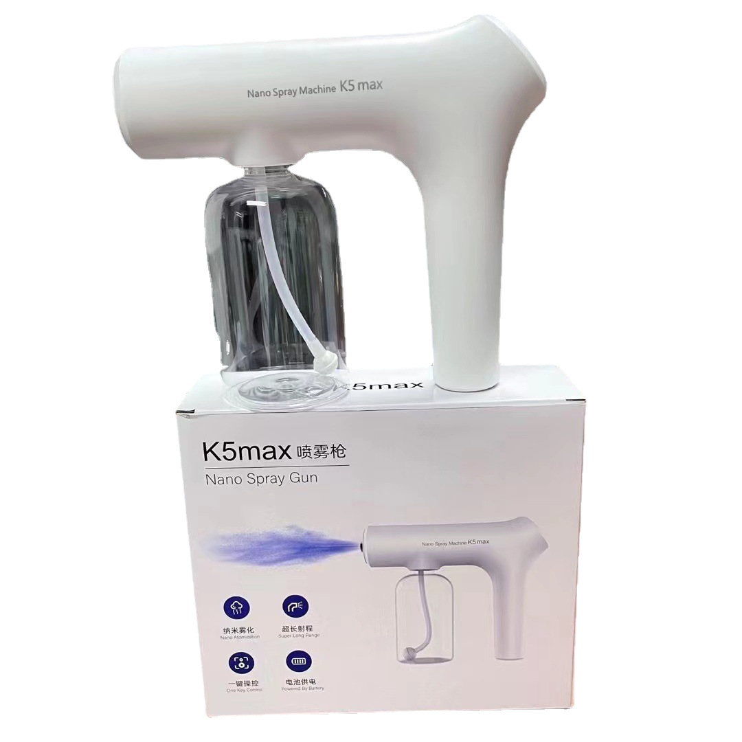 k5pro disinfection gun k5max factory spot blue light USB rechargeable alcohol spray gun
