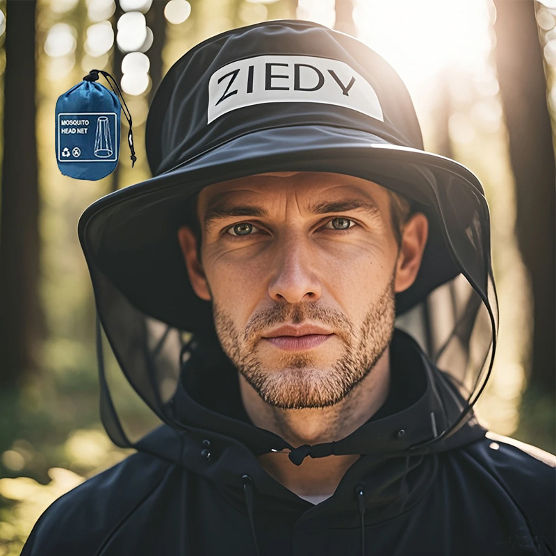 Temu Hot Selling Convenient Detachable Head Mesh Hat Outdoor Fishing Camping Style Adventure Mask Anti-Mosquito Veil Ready Stock