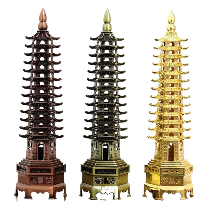 Pure Copper Wenchang Tower Thirteen Nine Seven Thirteen Thirteen Thirteen Thirteen Thirteen Thirteen All Brass Student Bedroom Desk Ornaments