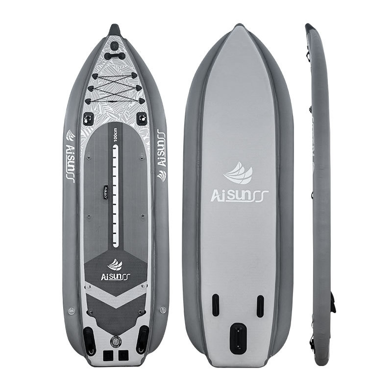 Inflatable Fishing Board, Water Lure Fishing Paddle Board, Sea Fishing Thickened Rubber Pontoon Boat, Fishing Rod Holder, Stable and Portable