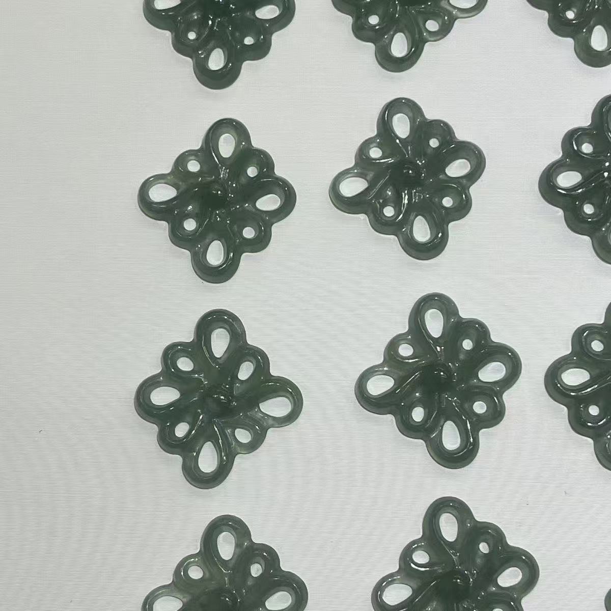 Jade Chinese Knot Natural Ice Glutinous Jade Earrings Pendant Auspicious Ruyi Multi-Fortune Necklace Couple Style Pure Natural