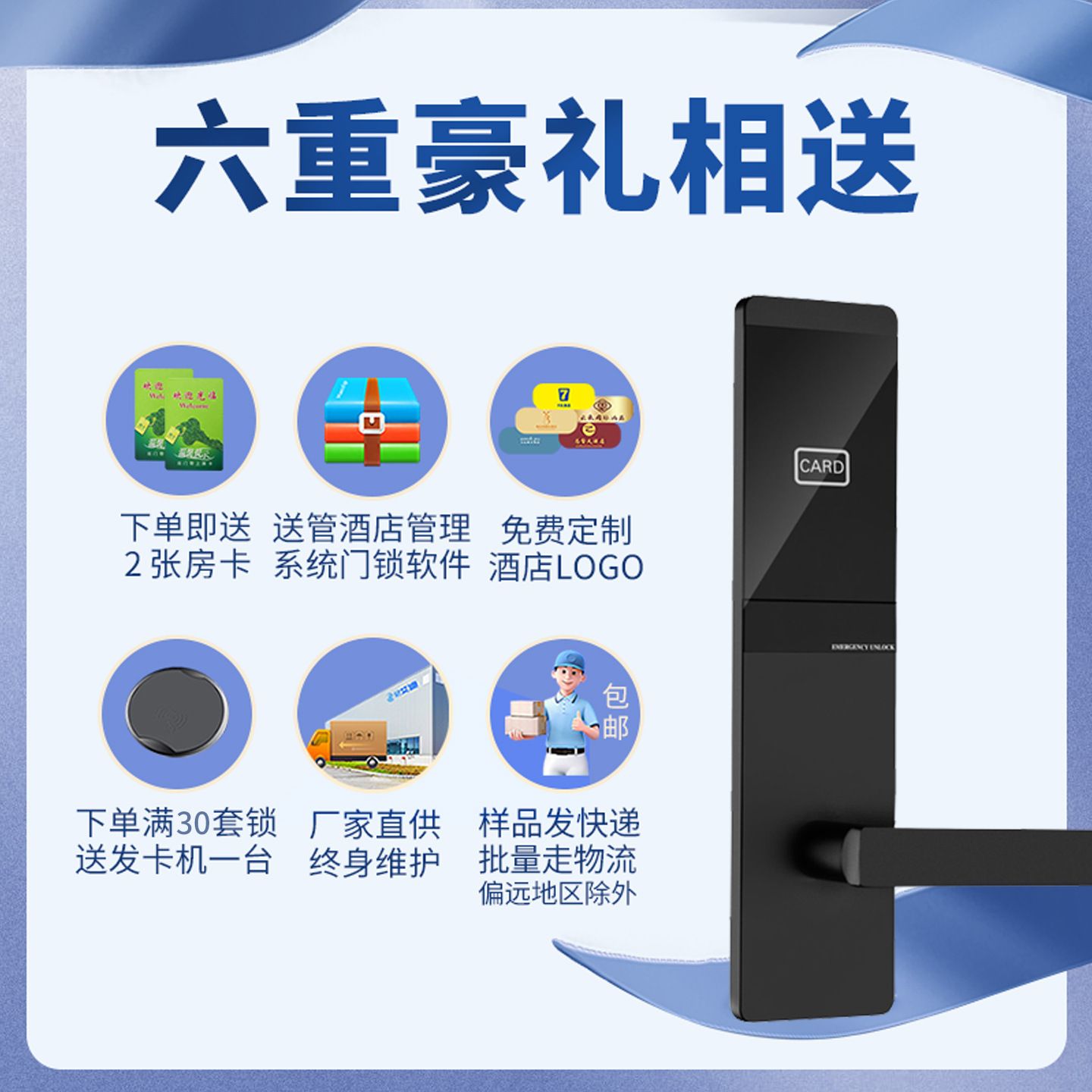 Hotel Door Lock, Hotel Card Lock System, Wooden Door, Guest Room, B&B, Smart Access Control, Ic Card Lock, Magnetic Card Sensor Lock