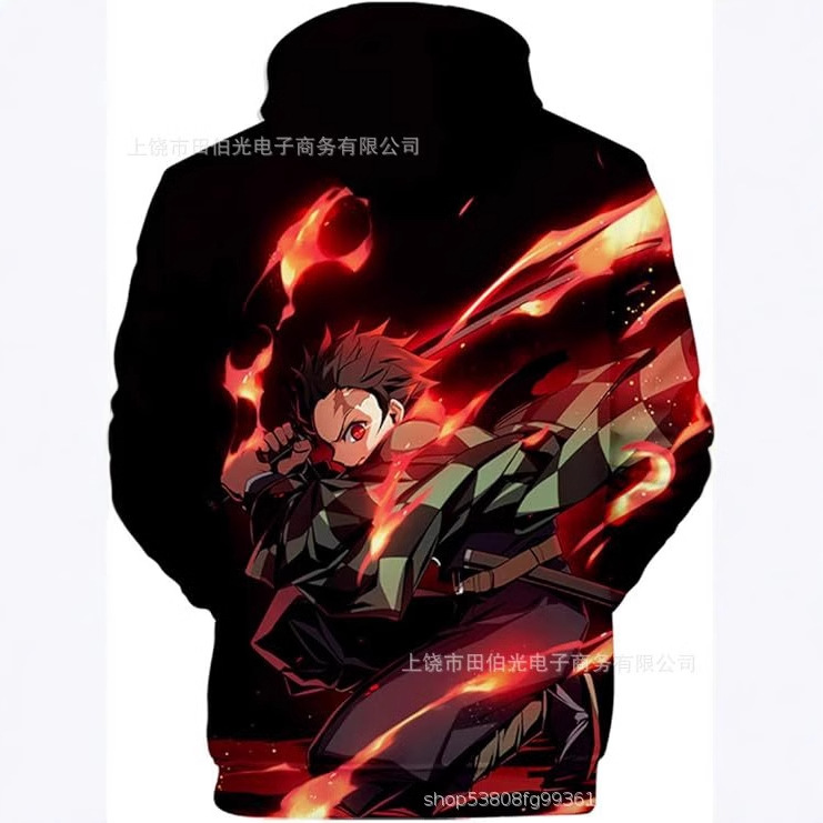 2024 New Japanese Anime Blade Adult 3D Digital Color Printing Hooded Men's and Women's Hoodie Adult