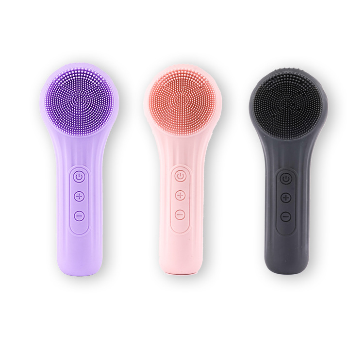 Cross-Border Facial Cleanser Waterproof Silicone Facial Cleansing Brush Ultrasonic Waterproof Massage Introduction Instrument Hot Compress Electric Facial Cleanser