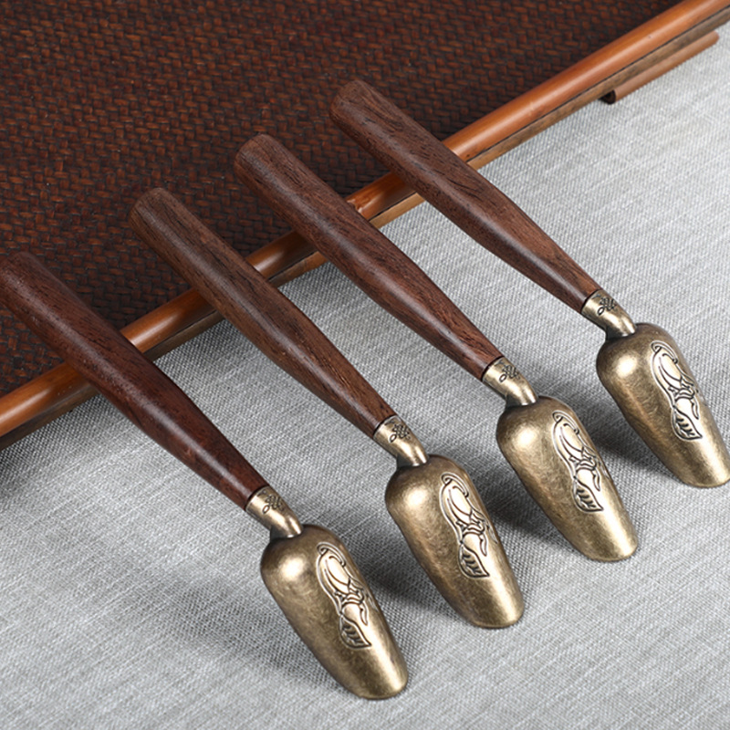 Ebony Sandalwood Buddha Hand Tea Spoon, Bamboo Tea Scoop, Tea Leaf Spoon, Tea Set, Tea Ceremony Accessory, Hand-Carved