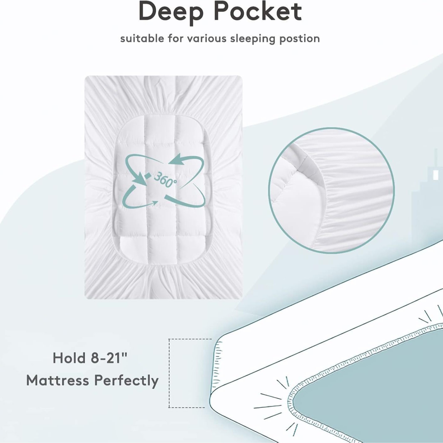 Cross-Border Jacquard Mattress Topper, Down-Filled Mattress, Fitted Sheet, Single Soft Mattress, 360-Degree 45cm Cloth