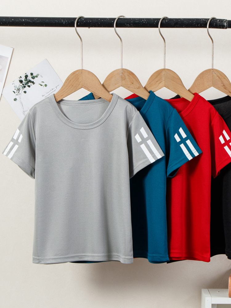 Children's suit Summer Thin Boys' Ice Silk Quick-drying Two-piece Girls' Summer Clothes Middle and Big Children's Football Clothes Sportswear