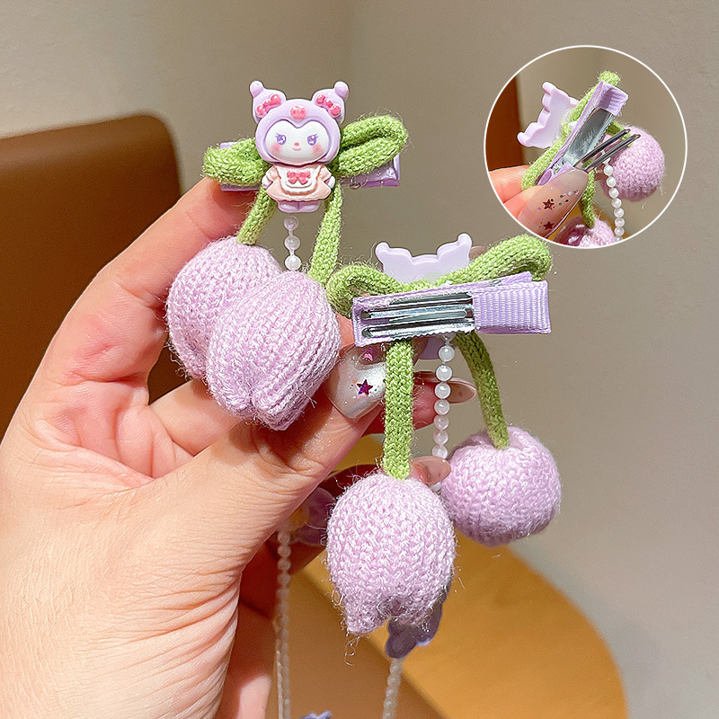 Cartoon Children's Braided Hair Chain Pearl Tassel Hair Chain Girl Princess Tiara Girl Hairpin Head Flower Clip Hair Accessories