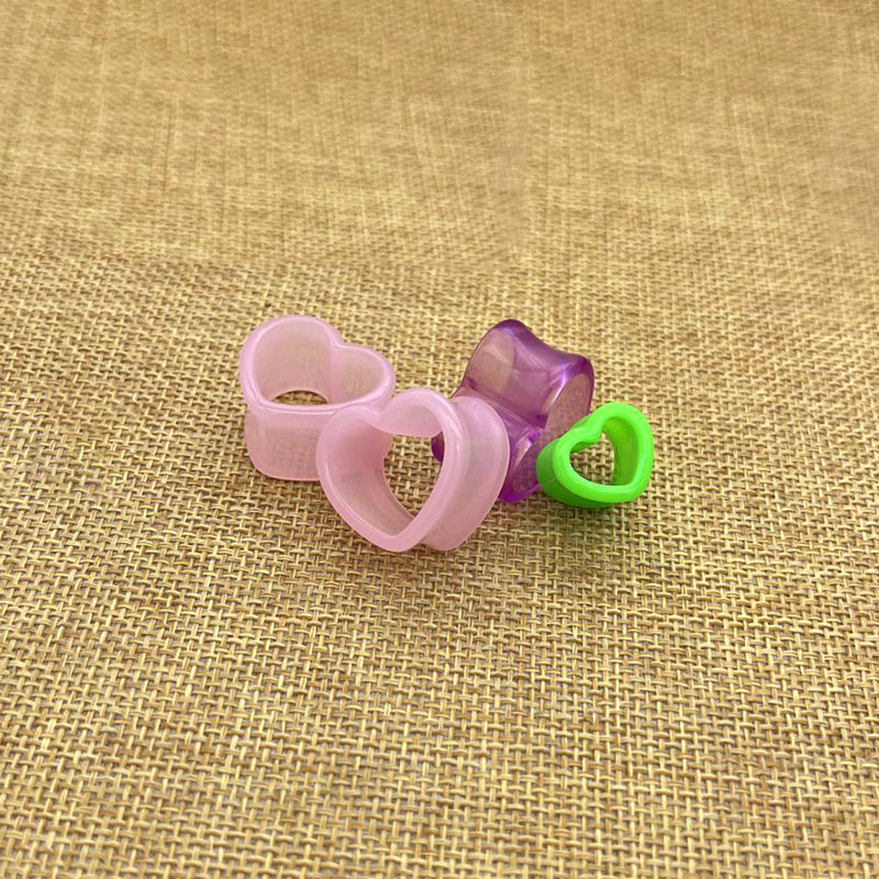Cross-Border heart-shaped acrylic auricle Amazon EBAY puncture jewelry peach-shaped ear expander geometric ear expansion