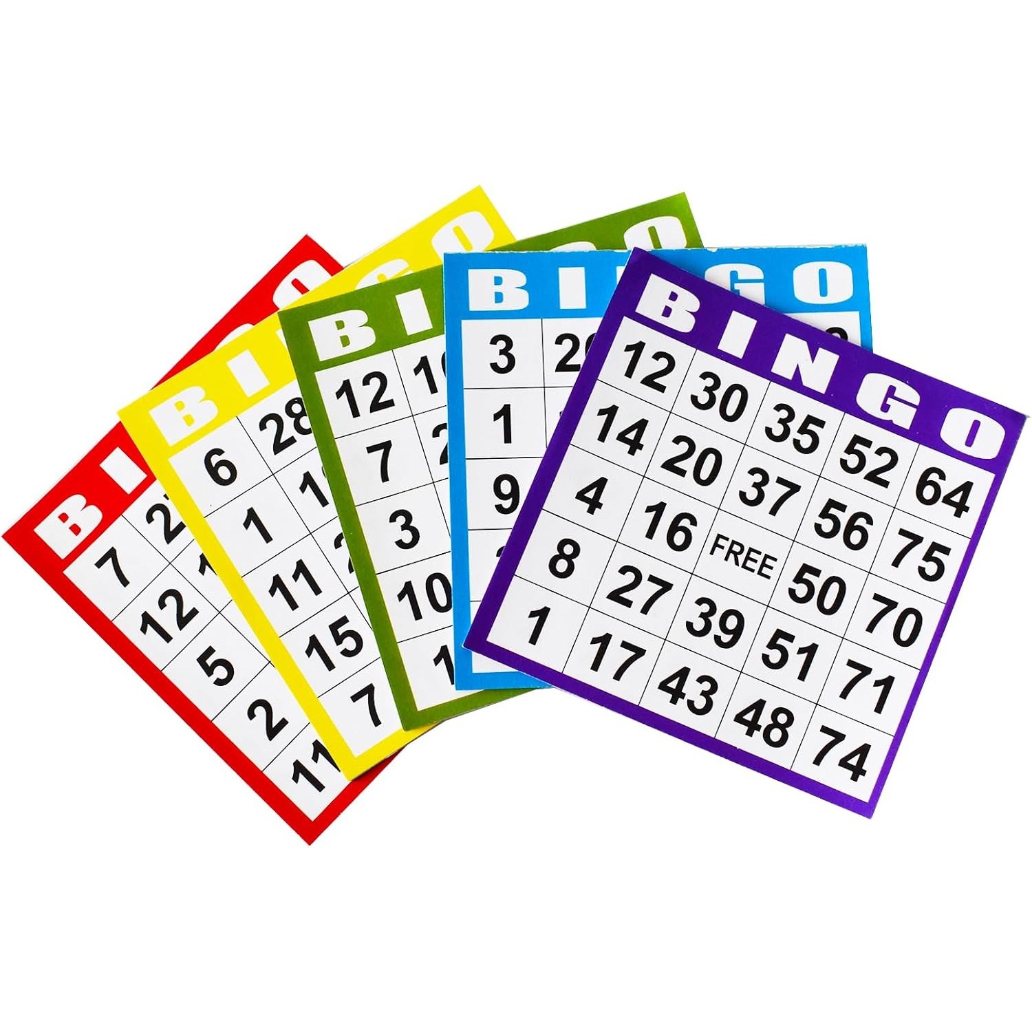 500 Colorful Bingo Paper Cards Game Cards 4X4 Portable and Durable