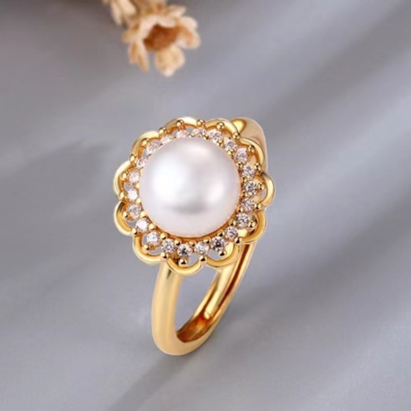 Freshwater Pearl suit Summer Korean Style Flower Three-Piece Set Fashion Elegant Joker Holiday Gift Jewelry Wholesale
