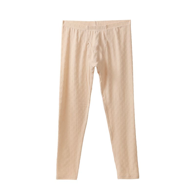 Men's Pure Cotton Thin Thermal Leggings, Soft Slim-Fit Base Layer Pants, Nine-Point Pants for Inner Wear, Wholesale