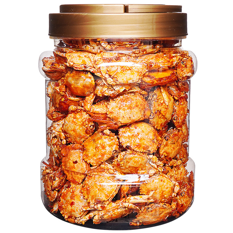 Spicy Small Sea Crab Ready-To-Eat Canned 250g Seafood Cooked Crab Snacks Spicy Crab Deep Sea Snacks Crunchy