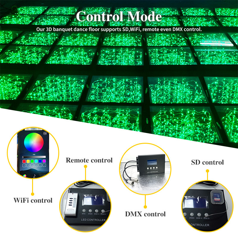 3D Starlight Dancing Floor Tiles Light Bar Party Magnetic Abyss Mirror Led Glowing Dance Floor Light Starry Sky Magnetic Attraction