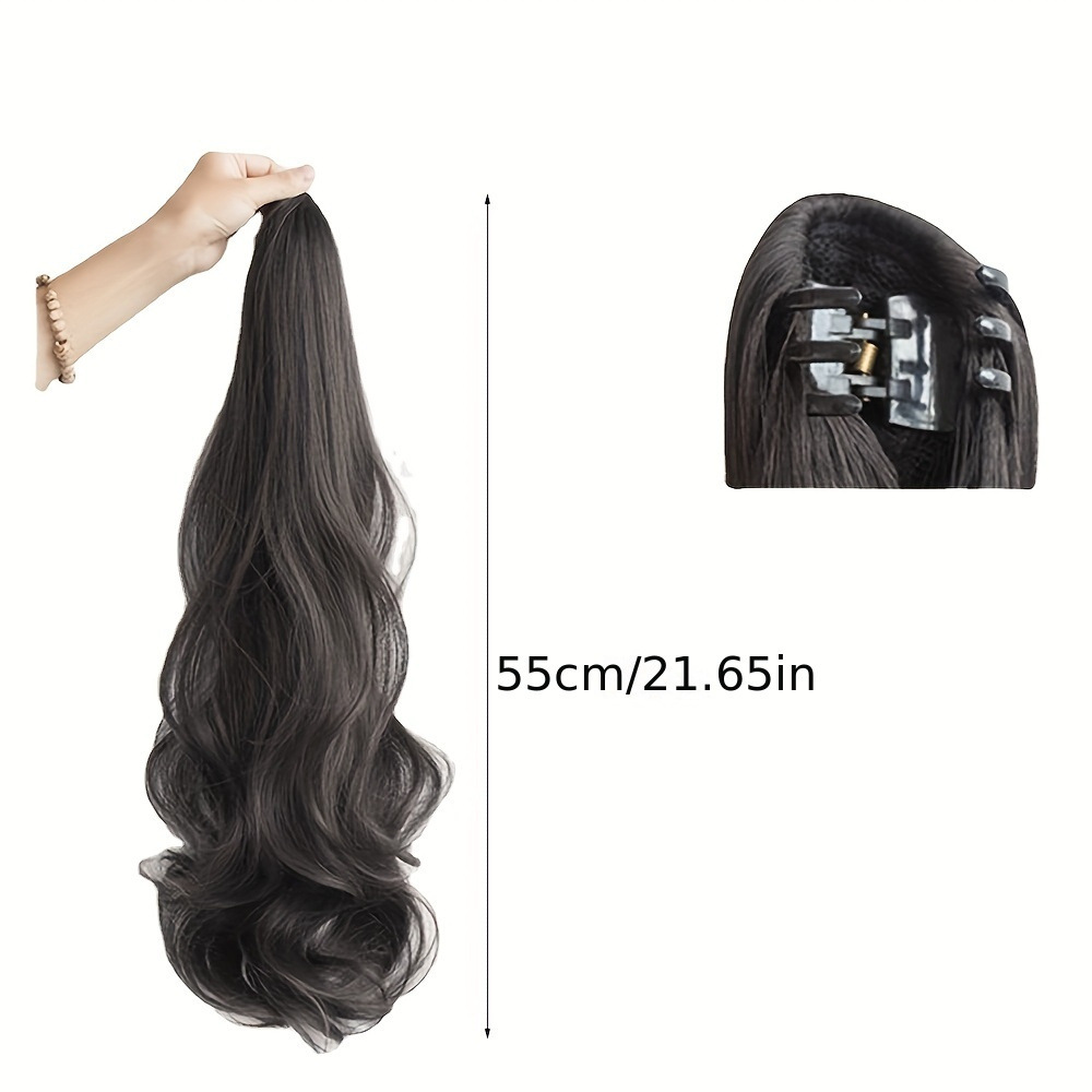 Wig Braid Ponytail Clamp Large Wave High Ponytail Artificial Wig Increase Hair Volume Black Natural Curly Braid Children