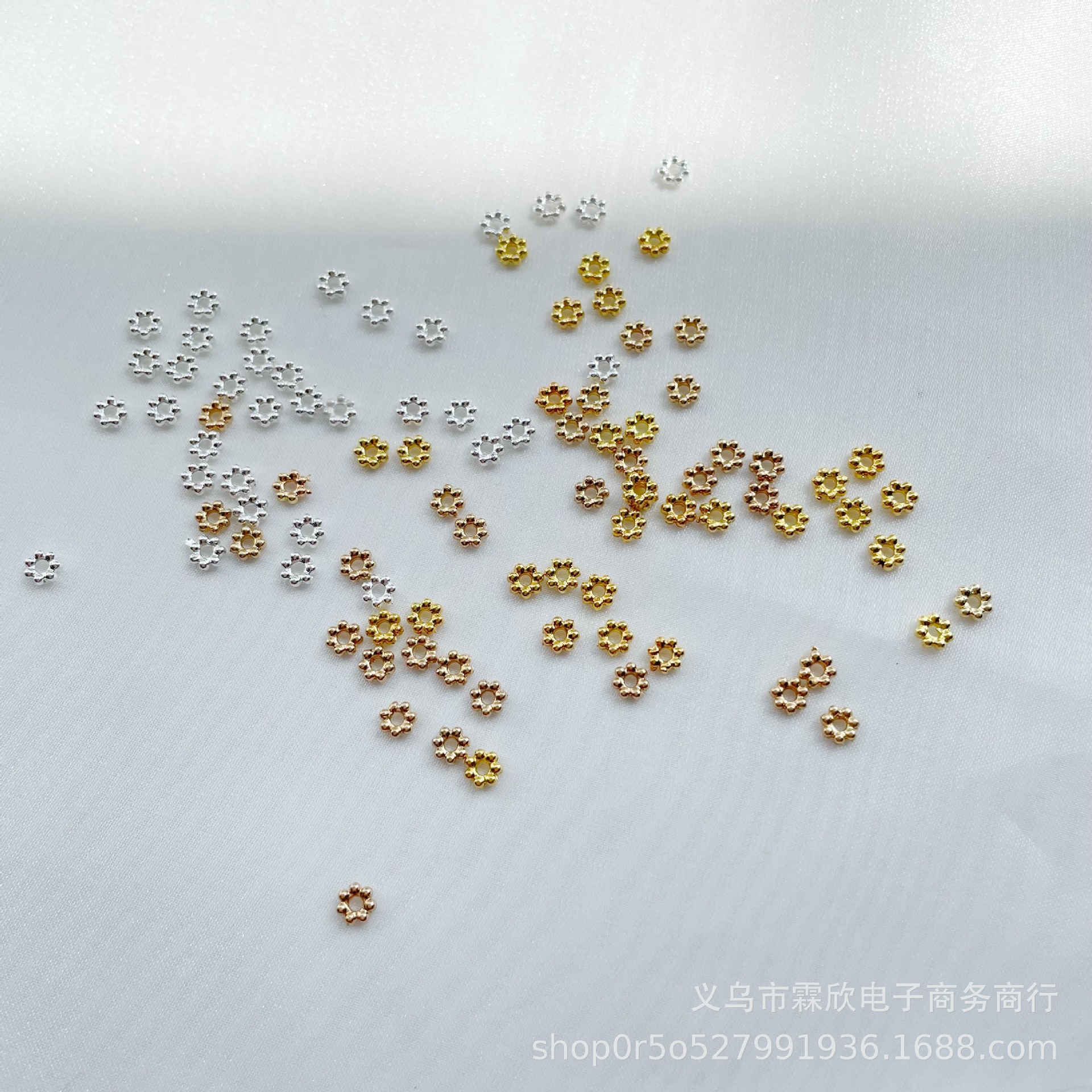 Alloy accessories 4/6mm snowflake spacer bead spacer diy handmade antique hairpin hair accessories material