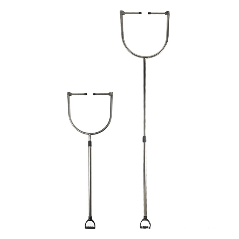 Telescopic U-Shaped Anti-Riot Steel Fork Large Elastic Waist Fork Security Self-Defense Supplies Stainless Steel Security Steel Fork Protector