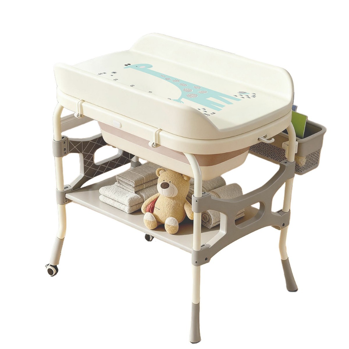 Three-In-One Diaper Table, Baby Care Table, Newborn Diaper Changing Table, Massage and Touch Baby, Multi-Functional Foldable