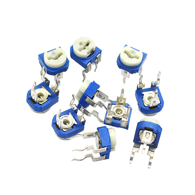 3Yv54Tf1 Горизонтальный синий и белый регулируемый резистор 50K (503) Горизонтальный потенциометр (10 стандартных элементов)