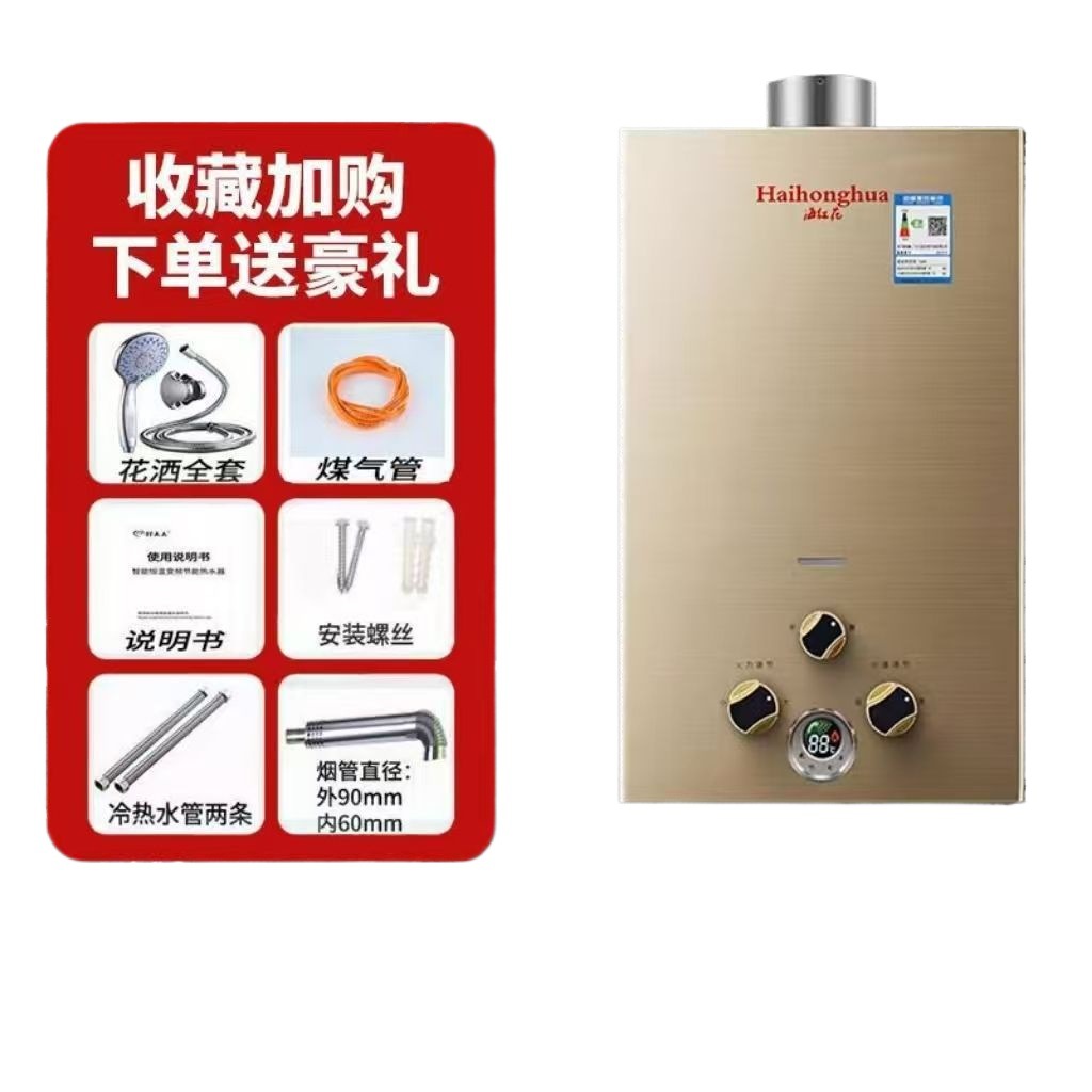 Gas Water Heater for Home Bathroom Rental Room Constant Temperature Gas Water Heater Forced Exhaust Natural Gas Battery Liquefied Gas