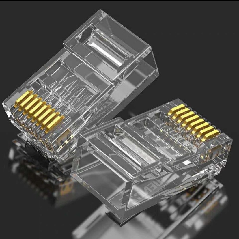 SOURCE manufacturer Gigabit Crystal Head RJ45 network cable 8p8c Super Six monitoring router computer network cable connector