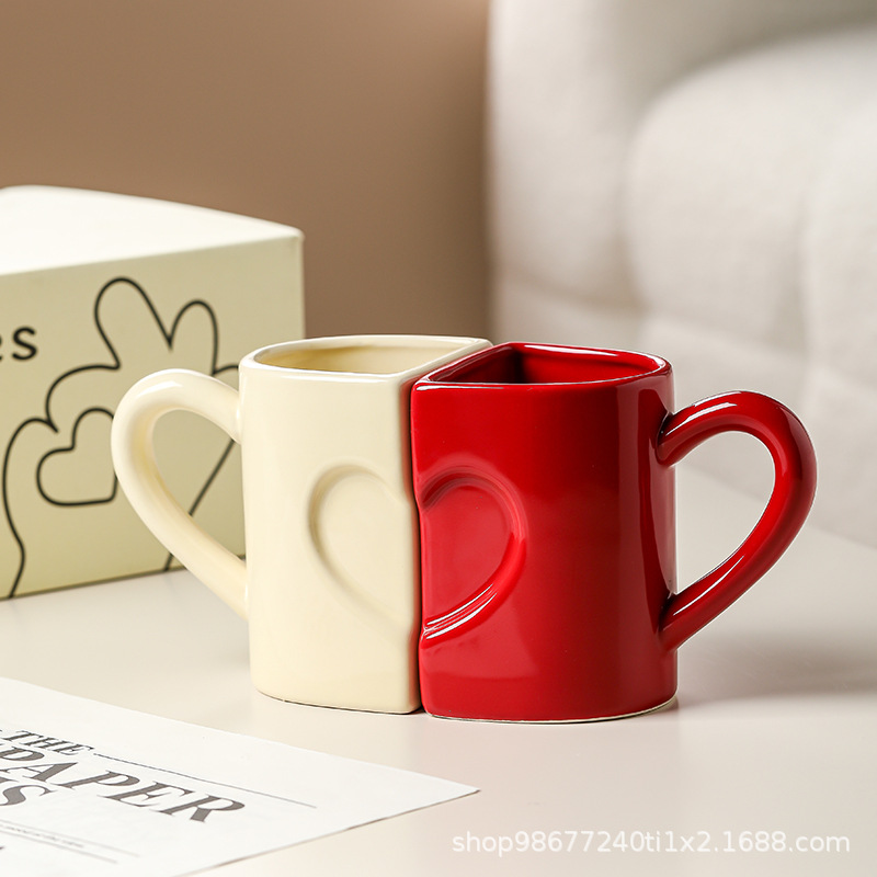 Original Love Building Blocks Couple Cup Pair Cup High Beauty Value Mug Ceramic Water Cup Home Valentine's Day Gift Giving