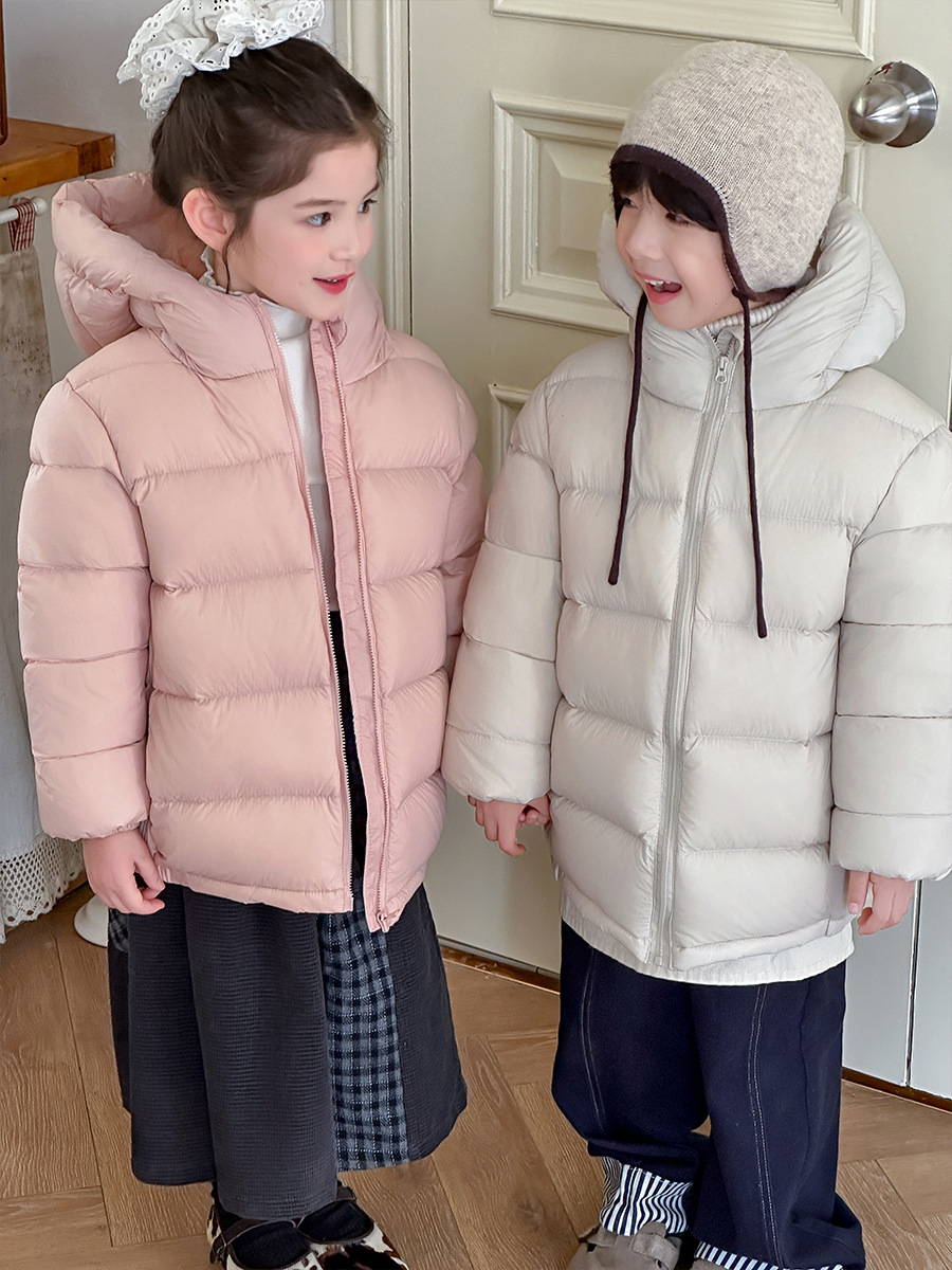 2025 New Children's down Jacket Puff Style Boys and Girls Medium and Large White Duck down Coat Winter Thickened Coat Trendy