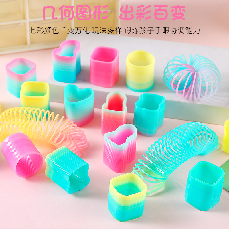 Taiwan color special-shaped spring ring shape rainbow ring love diamond ring elastic ring prize cross-border supply bulk